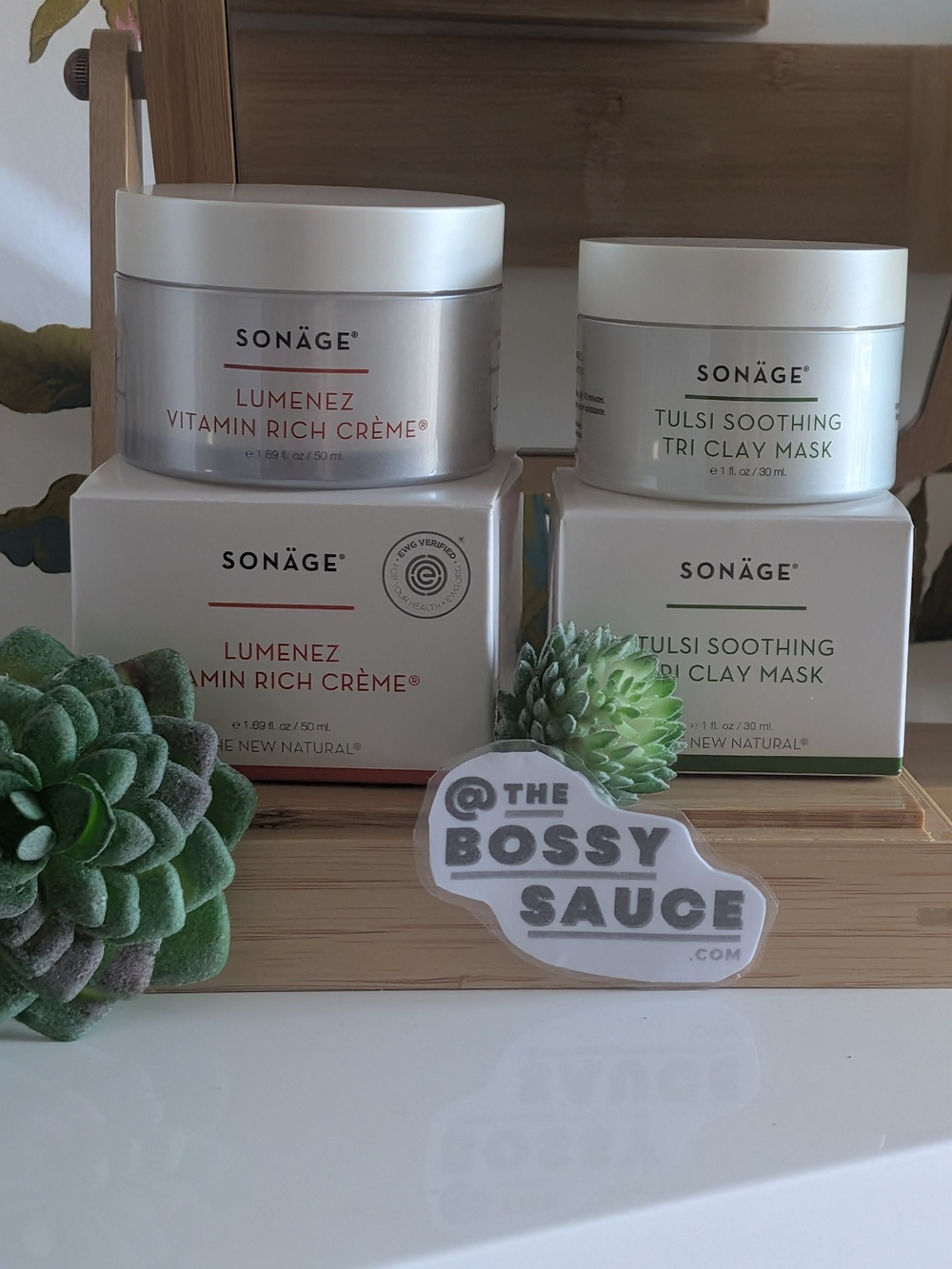 Sonage Lumenez Vitamin Rich Creme + Tulsi Tri Clay Mask Duo NWT